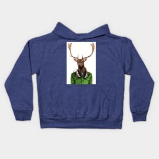 Forest Groove - majestic buck oil painting Kids Hoodie